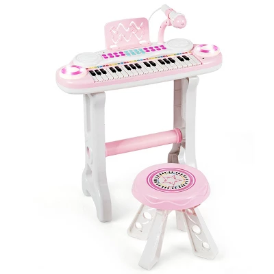 Costway 37-Key Kids Piano Keyboard Playset Electronic Organ Light BluePink 13 Costway 37-Key Kids Piano Keyboard Playset Electronic Organ Light BluePink - Image 11