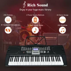 Costway Sonart 61-Key Electronic Keyboard Piano Starter Set Toy W/Stand Bench Headphones 13 Costway Sonart 61-Key Electronic Keyboard Piano Starter Set Toy W/Stand Bench Headphones -Kiddie Kingdom Store GUEST e3322d04 1a0c 46e3 8bf7 80fc319715bc