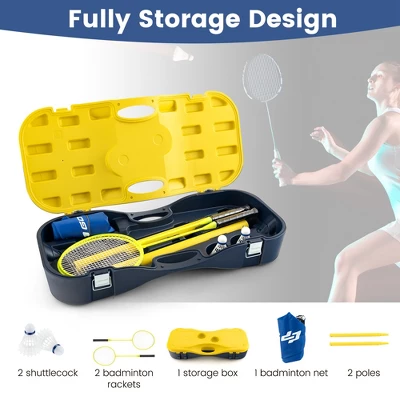 Costway Portable Badminton Set With 2 Shuttlecocks Badminton Rackets Outdoor Sport Game Set 9 Costway Portable Badminton Set With 2 Shuttlecocks Badminton Rackets Outdoor Sport Game Set - Image 8