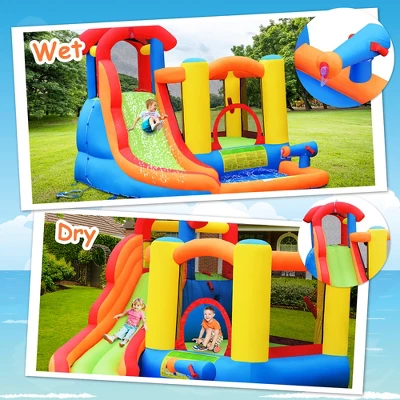 Costway Inflatable Bounce House Water Slide W/ Climbing Wall Splash Pool Water Cannon 8 Costway Inflatable Bounce House Water Slide W/ Climbing Wall Splash Pool Water Cannon - Image 6