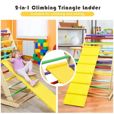 Costway Foldable Wooden Climbing Triangle Indoor Climber W/Ladder For Baby Toddler 11 Costway Foldable Wooden Climbing Triangle Indoor Climber W/Ladder For Baby Toddler - Image 9
