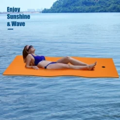 Costway 3-Layer Tear-proof Water Mat Floating Pad Island Water Sports Relaxing