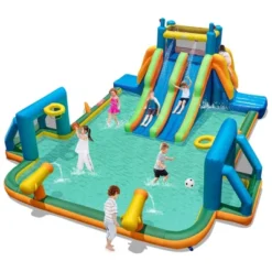 Costway Inflatable Water Slide With 2 Long Slides Pool Climbing Walls Blower Excluded/with 950 W Blower -Kiddie Kingdom Store GUEST e673f7d2 aaeb 4272 9e53 dac73fcb30c0