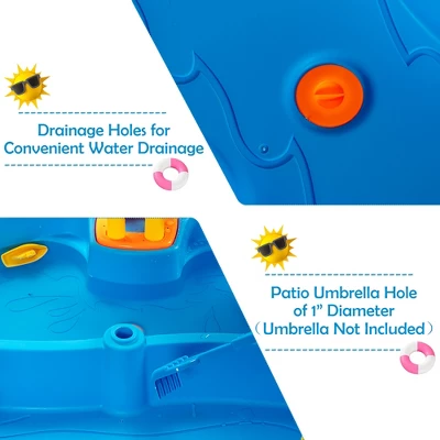 Costway Kids Sand And Water Table Activity Table Sandbox W/ 18 Pcs Accessories 11 Costway Kids Sand And Water Table Activity Table Sandbox W/ 18 Pcs Accessories - Image 9