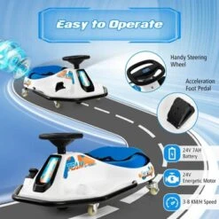 Costway Electric Drifting Go Kart For Kids W/ 360° Spin Wireless Connection & USB Radio 19 Costway Electric Drifting Go Kart For Kids W/ 360° Spin Wireless Connection & USB Radio -Kiddie Kingdom Store GUEST e797092a 07ac 4205 8589 5ae21cb34018