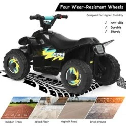 Costway 6V Kids Electric Quad ATV 4 Wheels Ride On Toy Toddlers Forward&Reverse WhiteBlackBlueRed -Kiddie Kingdom Store GUEST e7fde2bf 0077 4899 b9d9 a8d00a740fed