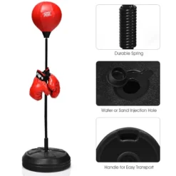 Costway Boxing Punching Bag W/Height Adjustable Stand Boxing Gloves -Kiddie Kingdom Store GUEST e8206e4c 6edd 4a4c abe7 8df964db567c