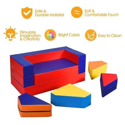 Costway 4-in-1 Crawl Climb Foam Shapes Playset Softzone Toy Toddler Preschoolers Kids 3 Costway 4-in-1 Crawl Climb Foam Shapes Playset Softzone Toy Toddler Preschoolers Kids