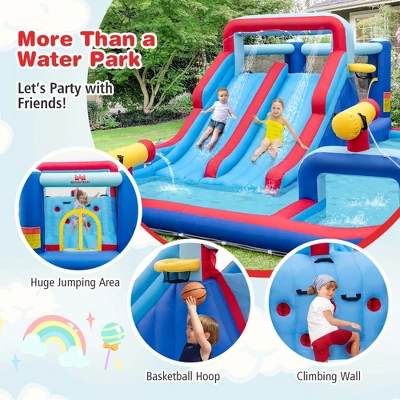 Costway Inflatable Water Slide Park Kids Bounce House Climbing Jumping Without Blower 8 Costway Inflatable Water Slide Park Kids Bounce House Climbing Jumping Without Blower - Image 6