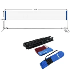Costway Portable 13.8'x5' Badminton Beach Volleyball Tennis Training Net W/ Carrying Bag -Kiddie Kingdom Store GUEST e898ba33 e1cc 4b23 b2e6 b74a32ea8012