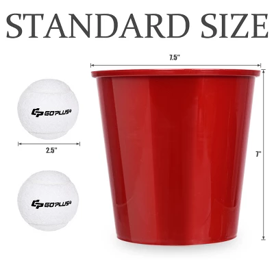 Costway Yard Pong Giant Pong Game Set Carry Bag Outdoor Backyard Game 8 Costway Yard Pong Giant Pong Game Set Carry Bag Outdoor Backyard Game - Image 6