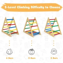 Costway Climbing Triangle Ladder, Wooden Triangle Climber, Educational Triangle Climber -Kiddie Kingdom Store GUEST e9c59288 e66c 43bd b6fe 75f1996e59f8