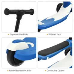 Honeyjoy Portable 3 Wheel Kids Scooter With Gravity Steering System PurpleBlueGreen -Kiddie Kingdom Store GUEST eb576100 9d62 4d2d b35c 36ca078c7ba3