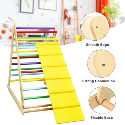 Costway Foldable Wooden Climbing Triangle Indoor Climber W/Ladder For Baby Toddler 7 Costway Foldable Wooden Climbing Triangle Indoor Climber W/Ladder For Baby Toddler - Image 5