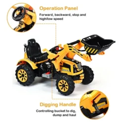 Costway 12V Battery Powered Kids Ride On Excavator Truck W/ Front Loader Digger Yellow 15 Costway 12V Battery Powered Kids Ride On Excavator Truck W/ Front Loader Digger Yellow -Kiddie Kingdom Store GUEST ecb07d2e bf81 409d aa14 e87324f60cc3