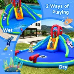 Costway Inflatable Waterslide Wet & Dry Bounce House W/Upgraded Handrail Blower Excluded -Kiddie Kingdom Store GUEST eceec058 a386 4a00 9dbf aebaf06b80a8
