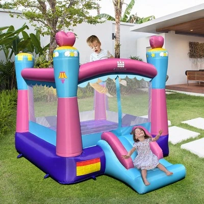 Costway Inflatable Bounce House 3-in-1 Princess Theme Inflatable Castle W/ 550W Blower 6 Costway Inflatable Bounce House 3-in-1 Princess Theme Inflatable Castle W/ 550W Blower - Image 4