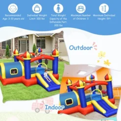 Costway Inflatable Castle Kids Bounce House W/ Slide Jumping Playhouse & 550W Blower -Kiddie Kingdom Store GUEST ee175a62 1b5d 4bea 8e94 ba7e4d0260f6