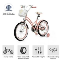 Costway 18'' Kids Bike Toddlers Adjustable Freestyle Bicycle W/ Training Wheels -Kiddie Kingdom Store GUEST ee21af08 5cb9 4a21 a251 653012af1b78