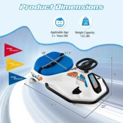 Costway Electric Drifting Go Kart For Kids W/ 360° Spin Wireless Connection & USB Radio