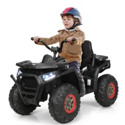 Costway 12V Kids Electric 4-Wheeler ATV Quad 2 Speeds Ride On Car W/MP3&LED Lights -Kiddie Kingdom Store GUEST eea2cc62 82db 4be6 b16d fef6ee30f7d2