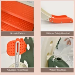 Costway 6 In 1 Toddler Slide And Swing Set Climber Playset W/ Ball Games WhiteOrange -Kiddie Kingdom Store GUEST ef349225 dbb9 4347 9763 059ec2bd2473