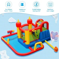 Costway Inflatable Water Slide Jumping Bounce House Bouncy Splash Park With 740W Blower -Kiddie Kingdom Store GUEST ef47ddea 28ca 45c2 8820 bc702f6e896a