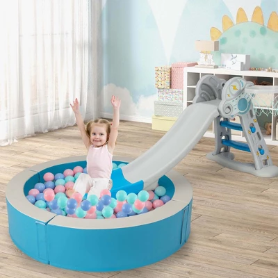 Costway 44.5" X 10" Baby Ball Pit Detachable Foam Ball Pit With 50 Colorful Ocean Balls Blue/Pink 6 Costway 44.5" X 10" Baby Ball Pit Detachable Foam Ball Pit With 50 Colorful Ocean Balls Blue/Pink - Image 4