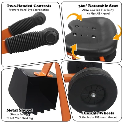 Costway Heavy Duty Kid Ride-on Sand Digger Digging Scooper Excavator For Sand Toy 6 Costway Heavy Duty Kid Ride-on Sand Digger Digging Scooper Excavator For Sand Toy - Image 4