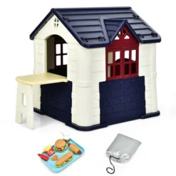 Costway Kid's Playhouse Games Cottage W/ 7 PCS Toy Set & Waterproof Cover -Kiddie Kingdom Store GUEST f28431f1 6d19 4a23 be49 a125861d13f7