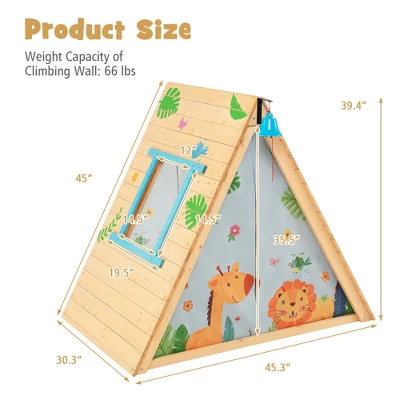 Costway Climbing Triangle With Tent Triangle Climber Crawling Toys For Kids & Baby 9 Costway Climbing Triangle With Tent Triangle Climber Crawling Toys For Kids & Baby - Image 7