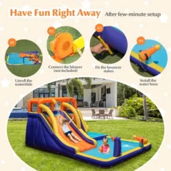 Costway Inflatable Waterslide 4-in-1 Kids Bounce Castle With Splash Pool（With 750W Blower） -Kiddie Kingdom Store GUEST f2be08eb 2efc 4a9a 85d6 9b1a9bdd2c88