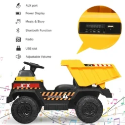 Costway 12V Battery Kids Ride On Dump Truck RC Construction Tractor W/ Electric Bucket & Electric Dump Bed -Kiddie Kingdom Store GUEST f3a7cc1d 0c00 41b4 a196 5df442da205d
