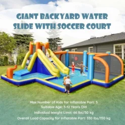 Costway Giant Soccer-Themed Inflatable Water Slide Bouncer Splash Pool With/without 735W Blower 18 Costway Giant Soccer-Themed Inflatable Water Slide Bouncer Splash Pool With/without 735W Blower -Kiddie Kingdom Store GUEST f441c964 cbf1 47fe 9219 e36f59683271