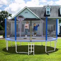 Costway 12/14/15ft Trampoline W/ Safety Enclosure Net Ladder Basketball Hoop 16 Costway 12/14/15ft Trampoline W/ Safety Enclosure Net Ladder Basketball Hoop -Kiddie Kingdom Store GUEST f45f4306 387e 4e36 9cea ac3f693886f2