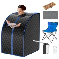 Costway Portable Steam Sauna W/ 9-gear Adjustable Temperature & Herbal Box GrayBlackCoffee -Kiddie Kingdom Store GUEST f499ffae bfac 4a3b 92e3 e7e35f722318
