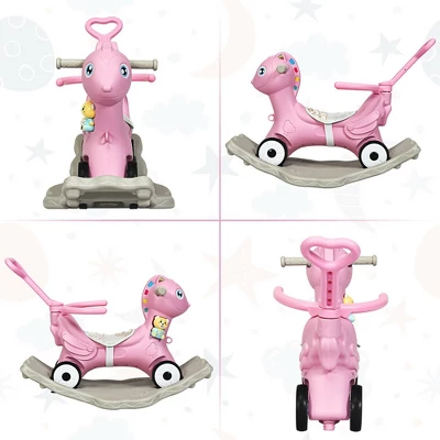 Costway Baby Rocking Horse 4 In 1 Kids Ride On Toy Push Car W/ Music 6 Costway Baby Rocking Horse 4 In 1 Kids Ride On Toy Push Car W/ Music - Image 4