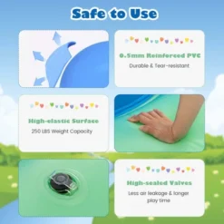 Costway 7.5 FT Inflatable Dome Rocker Bouncer With 6 Handles Fun Outdoor Game For Kids Green/Pink -Kiddie Kingdom Store GUEST f544248d a9e3 4916 a4f9 e8e187258ccb