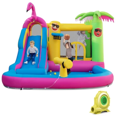 Costway Tropical Inflatable Bounce Castle For Backyard, Ocean Ball & 735W Blower Include 11 Costway Tropical Inflatable Bounce Castle For Backyard, Ocean Ball & 735W Blower Include - Image 9