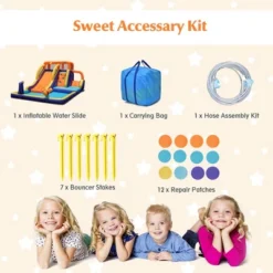 Costway Inflatable Waterslide 4-in-1 Kids Bounce Castle W/ Splash Pool（Without Blower） -Kiddie Kingdom Store GUEST f659f5d5 1386 4220 82e1 27206a7fe19c