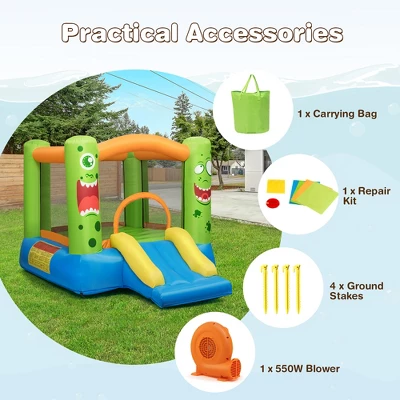Costway Inflatable Bounce House Jumper Castle Kids Playhouse With 550W Blower 10 Costway Inflatable Bounce House Jumper Castle Kids Playhouse With 550W Blower - Image 8
