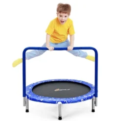 Costway 36'' Kids Trampoline Rebounder W/Full Covered Handrail & Pad Indoor Outdoor PinkBlue -Kiddie Kingdom Store GUEST f6e5faa3 1dc3 4c04 ab1e b36f28c42a99