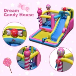 Costway Inflatable Bounce House Sweet Candy Bouncy Castle W/ Water Slide& 480W Blower 15 Costway Inflatable Bounce House Sweet Candy Bouncy Castle W/ Water Slide& 480W Blower -Kiddie Kingdom Store GUEST f7b2fd76 624b 4913 aafa ff17562cc559