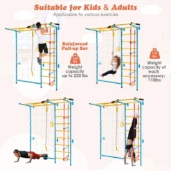 Costway 7 In 1 Kids Indoor Gym Playground Swedish Wall Ladder Children Home Climbing Gym -Kiddie Kingdom Store GUEST f7dfff2e fdcb 4a49 96a2 0a70d2134abc