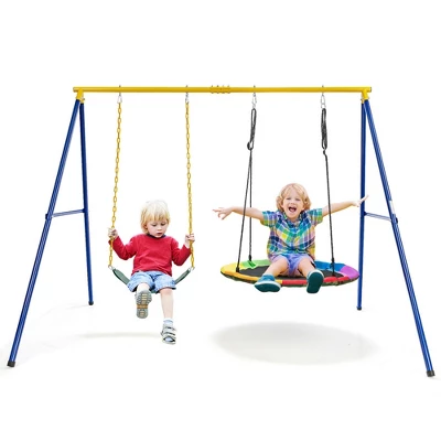 Costway 2-Pack Swing Set Swing Seat Replacement & Saucer Tree Swing For Indoor & Outdoor 11 Costway 2-Pack Swing Set Swing Seat Replacement & Saucer Tree Swing For Indoor & Outdoor - Image 9