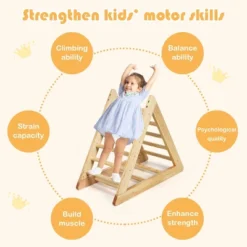 Costway Wooden Climbing Pikler Triangle With Climbing Ladder For Toddler Step Training -Kiddie Kingdom Store GUEST f86b283d 2864 41d5 a2c3 5274eaec7aa6