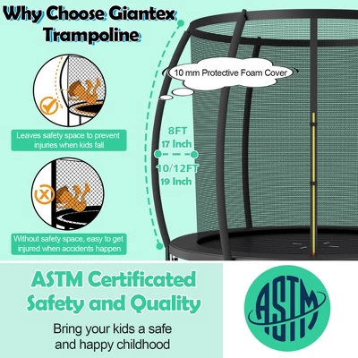 Costway 8FT Recreational Trampoline W/ Ladder Enclosure Net Safety Pad Outdoor 5 Costway 8FT Recreational Trampoline W/ Ladder Enclosure Net Safety Pad Outdoor - Image 3