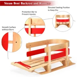 Costway Baby Kids Wooden Sled Solid Seat Toddler Boggan Outdoor Play Snow Toys -Kiddie Kingdom Store GUEST f8f4917e aa5d 4dc0 981b 975c36c87423