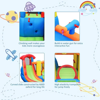 Costway Inflatable Bounce House Water Slide W/ Climbing Wall Splash Pool Water Cannon 9 Costway Inflatable Bounce House Water Slide W/ Climbing Wall Splash Pool Water Cannon - Image 7