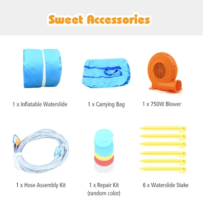 Costway Inflatable Water Slide Kids Bounce House Castle Splash Water Pool With 750W Blower 8 Costway Inflatable Water Slide Kids Bounce House Castle Splash Water Pool With 750W Blower - Image 6